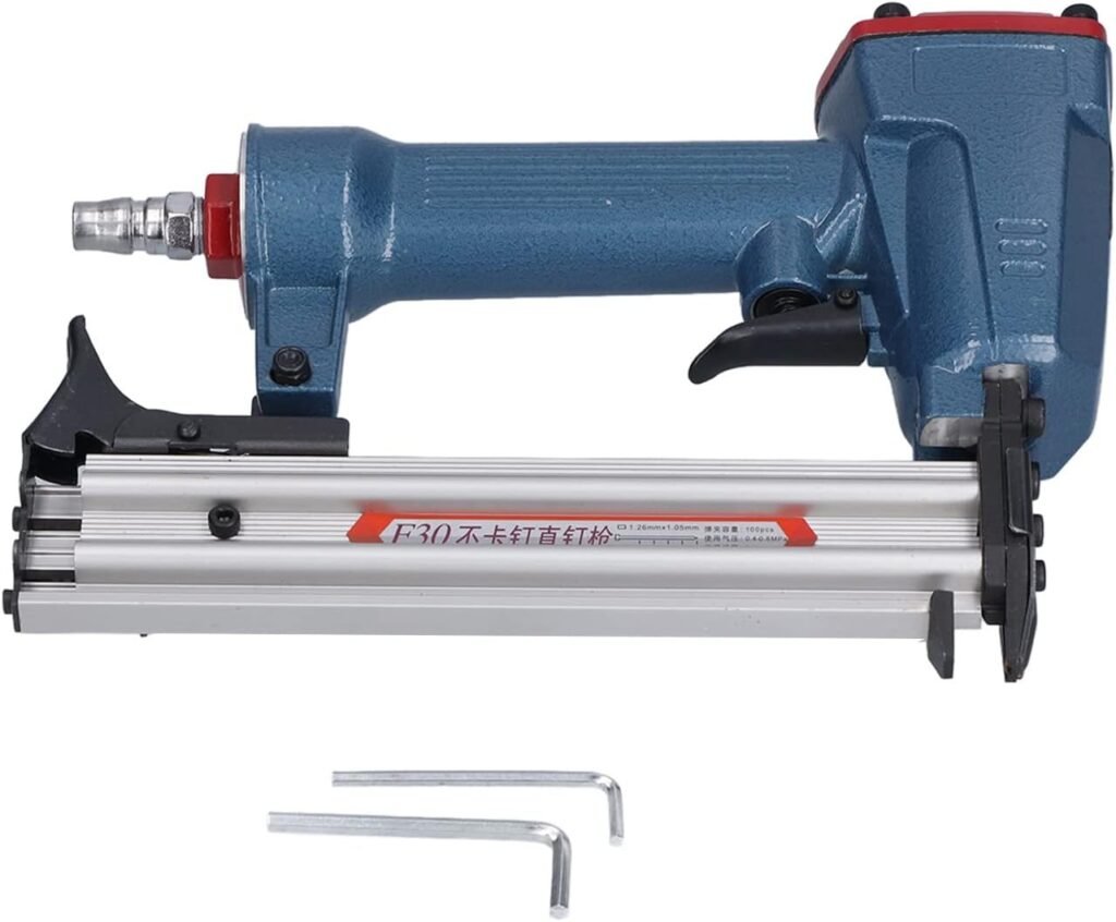 Pneumatic Nailer Tool, Continuous Nailing Nail 100Pcs Capacity for 10 30mm Nails