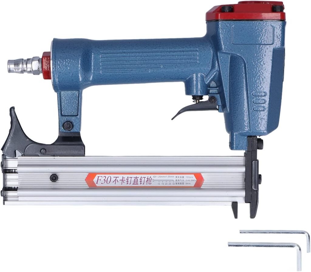 Pneumatic Nailer Tool, Continuous Nailing Nail 100Pcs Capacity for 10 30mm Nails